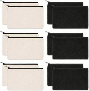 Bolsas de Maquillaje y Cosméticos de Lona de Algodón Reutilizables con Cierre, Personalizadas con Logotipo Impreso, al por Mayor - Product Image 4