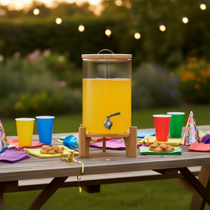 Dispensador de Bebidas de Vidrio de 2.2 Galones con Soporte para Fiestas, Diseño Minimalista, Gran Capacidad - Product Image 2