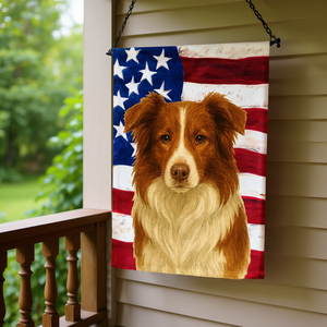 Bandera de poliéster con diseño de Bandera Americana de Border Collie, decoración para colgar en la pared, para decoración de porche y patio, impresión digital rectangular - Product Image 2