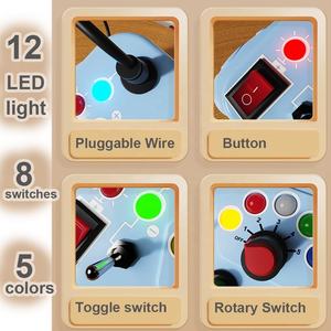 Montessori lumière LED occupé conseil <span class=keywords><strong>jouet</strong></span> enfant en bas âge circuit électrique interrupteur contrôle sensoriel activité conseil voyage apprentissage éducation <span class=keywords><strong>jouet</strong></span> - Product Image 6