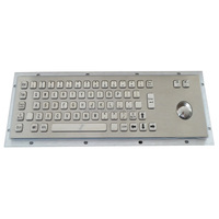 Teclado Industrial Integrado Resistente PC-800TB de Acero Inoxidable con Trackball, a Prueba de Polvo y Agua para Entornos Industriales y Médicos Difíciles