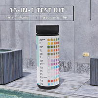 Kit de test d'eau de haute qualité 16 en 1, pH pour bandelettes de test incluses pour l'eau du robinet, la piscine, l'analyse de la dureté, du chlore