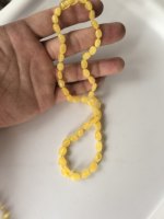 Collier pour femme en ambre de succinite de la Baltique, chaîne perlée en forme d'olive, 45 cm, 10 grammes