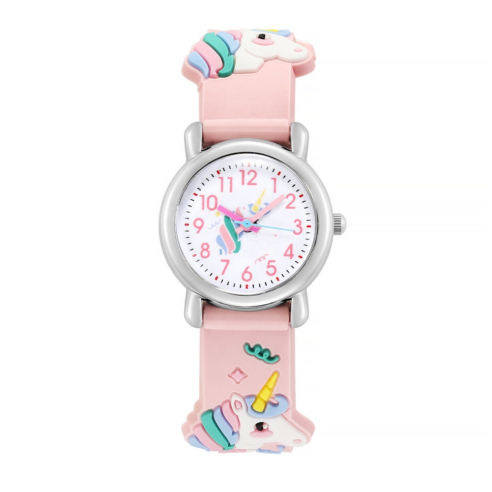 Casual Mode Tieners Kinderen Iriserend Iriserend Geïriseerd Eenhoorn Horloge Schattige Cartoon Roze Meisjes Vrouwelijke Student Magneet Horloge