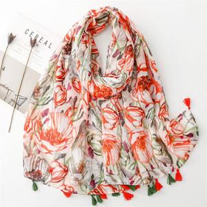 Của phụ nữ Bohemian hoa chắp vá tua Viscose khăn choàng khăn 180*85cm mùa hè mềm quấn cổ <span class=keywords><strong>snood</strong></span> bufanda hồi giáo khăn trùm đầu in - Product Image 5
