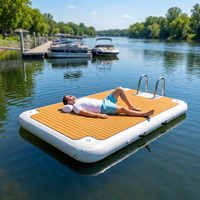Île flottante gonflable, plateforme de baignade gonflable DWF Drop Stitch, plateforme de divertissement aquatique à forte capacité de charge