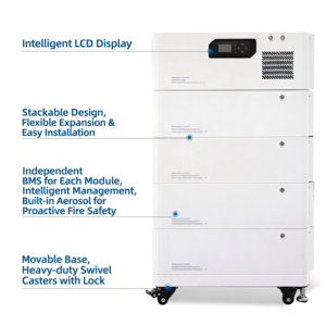 Batería de Almacenamiento de Energía Solar Fotovoltaica de 48 V/51,2 V, Sistema de Almacenamiento de Energía Doméstico Apilable de Alto Voltaje, Batería de Litio - Product Image 3