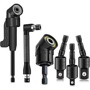 Adaptateur de tournevis à angle de 105 degrés, 6 pièces, douille à double tête, clé à cliquet 360 °   Ensemble d'adaptateurs de douilles à choc rotatifs 1/2\", 1/4\", 3/8\" - Product Image 1