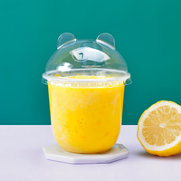 Gobelets en Plastique Transparents Forme U Personnalisables à Usage Unique pour Bubble Tea, avec Couvercle