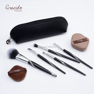 Ensemble de pinceaux à maquillage en forme de S Gracedo, 5 pinceaux + sac de rangement portable, outils cosmétiques pratiques pour les maquilleurs - Product Image 1
