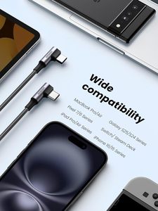 Câble USB Type C vers Type C <span class=keywords><strong>UGREEN</strong></span> 90 degrés PD 100W, chargeur rapide à angle droit, câbles de données pour <span class=keywords><strong>Apple</strong></span> Macbook Samsung Huawei - Product Image 6