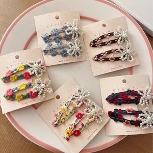Pinzas para el cabello con cuentas florales, horquillas, pinzas laterales, pinzas para flequillo, accesorios para el cabello infantiles, estilo coreano de alta gama, transfronterizo - Product Image 4