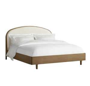 American Style Handmade Double Solid Wood Queen King <b>Bed</b> <b>Frame</b> with Soft Upholstered Headboard - Product Image 3