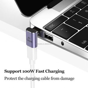 <b>USB</b> <b>C</b> 90 Degree <b>Adapter</b> 100W 40Gbps <b>USB</b> <b>C</b> Right Angle <b>Adapter</b> Support 8K Video Display Type <b>C</b> Male to Female Connector - Product Image 6