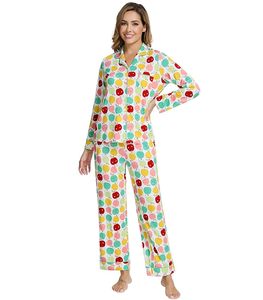 Liquidation de stock : Ensemble pyjama 2 pièces en coton pour femme, imprimé dessin animé mignon, vêtements de nuit doux, en stock, vente en gros, tenue décontractée - Product Image 4