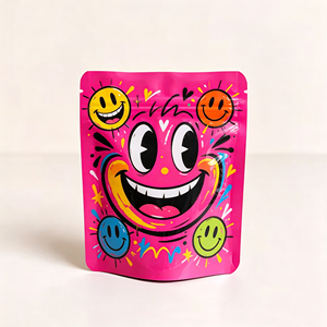 custom logo 3.5g Polyester Film Stand Up Pouch Resealable Zipper Storage Packaging <b>Bag</b> - Product Image 4