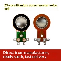 HDT&OEM 25.5mm Diafragma Titanium 24.8JBL Tweeter Horn dengan Voice Coil Komponen Speaker Profesional