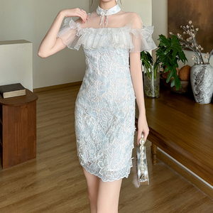 Pale Blue Mini Dress - 2025 New Style A-Line Summer Dress