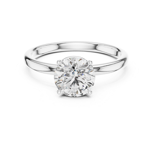 แหวนเพชรเพาะเลี้ยงทรงกลมแบบคลาสสิก ทอง 18k สำหรับผู้หญิง - แหวนแต่งงานและของขวัญวันครบรอบ - Product Image 1