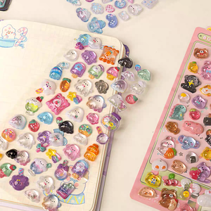 สติกเกอร์ตกแต่งเคสโทรศัพท์ลายสัตว์น่ารักแบบนูน 3 มิติ ลายแมว กระต่าย สติกเกอร์นูน 3 มิติ - Product Image 6