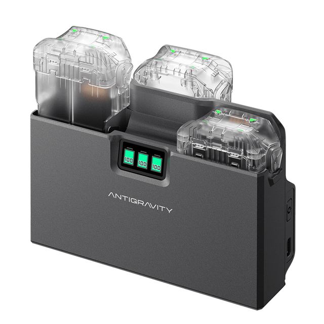 Antigravity A1 Charging Hub Fully Charges One Battery in 45 Mins or Three in 135 Mins. Supports PD and PPS Protocols Via USB-C.