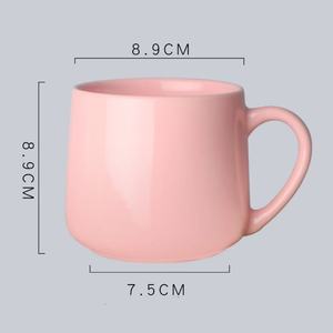 M Wholesale Macaron Color <strong>Can</strong> Be <strong>Customized</strong> logo Big Belly Cup Ceramic Couple Household Water Cup With <strong>Handle</strong> Mugs - Product Image 4