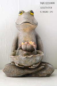 <span class=keywords><strong>Grande</strong></span> <span class=keywords><strong>Fontaine</strong></span> de Jardin Extérieure avec Statue de <span class=keywords><strong>Bouddha</strong></span> et Réservoir Flottant, Design en Résine Faite à la Main et Étanche - Product Image 4