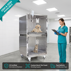 Kilitlenebilir Kapılı, Küçük, Orta ve Büyük Boy Köpekler İçin Ağır Hizmet Tipi Paslanmaz Çelikten Yapılmış İç ve Dış Mekan Köpek Kulübesi/Kafesi - Product Image 6
