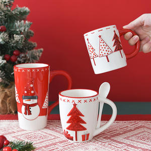 Meilleures ventes <span class=keywords><strong>Amazon</strong></span>, ensemble <span class=keywords><strong>de</strong></span> vaisselle en céramique <span class=keywords><strong>de</strong></span> Noël créatif comprenant un bol et une tasse pour accrocher la décoration - Product Image 2