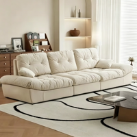 Canapé modulaire minimaliste moderne en tissu nuage pour petit salon, style crème, canapé droit style Puff Cream