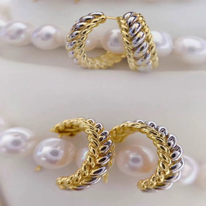 Orecchini a Perno in Stile Francese con Linee Geometriche, Eleganti Gioielli da Donna per Uso Quotidiano e Regalo - Product Image 6
