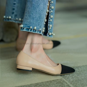 Factory Wholesale High Quality Pu Material Sole <b>Soft</b> Leather Matching Color Sandals Flat Women's <b>Shoes</b> - Product Image 3