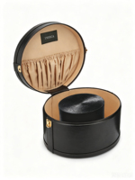 Grande boîte de rangement de voyage rigide en cuir pour chapeau de cowboy, étiquette de bagage, boîte à chapeau ronde personnalisée avec logo pour sac à main, emballage