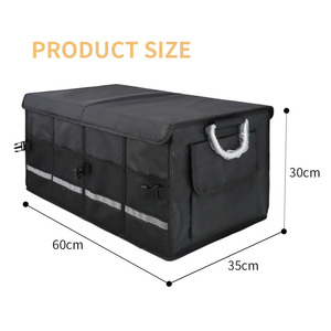 Organizador de Maletero de Coche Portátil con Asas, Organizador de Equipaje Plegable Multifuncional con Bolsillos, Caja de Almacenamiento para Coche de Tela Oxford con Tapa Superior - Product Image 2