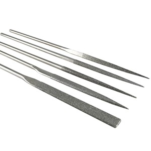 Ensemble de 5 limes à aiguilles diamantées de 140 mm de bonne qualité pour le polissage de précision des moules en métal - Product Image 1