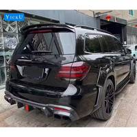 Kit carrosserie YIKU de haute qualité pour Mercedes-Benz GLS W166, style B, lèvre avant, diffuseur arrière, sourcils de roue, semi-carbone noir