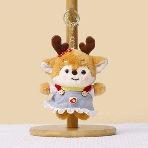 Porte-clés en peluche <span class=keywords><strong>cerf</strong></span> OEM, doux, rembourré en coton PP 3D, vente en gros, pendentif animal personnalisé pour boutique de cadeaux, prix de machine à griffes - Product Image 3