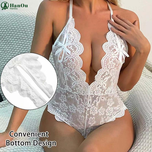 Lingerie Sexy per Donne, Body in Pizzo Trasparente Multicolore, Intimo Femminile, Lingerie Teddy con Lacci per Donne Mature - Product Image 3