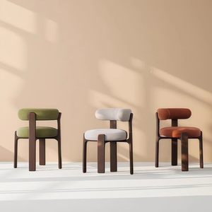 Sedia da Pranzo Moderna in Legno Massello, Sedia Imbottita con Schienale per Soggiorno e Hotel - Product Image 5