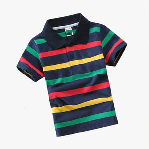 Camiseta Polo a Rayas para Niños, Estilo Coreano, Algodón Elástico, Manga Corta, Transpirable, Ropa de Verano para Niños y Niñas, Venta al Por Mayor - Product Image 6