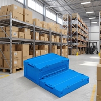 Caisse de rangement pliable empilable rectangulaire solide en plastique PP recyclable