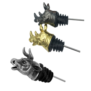 Verseur de bouteille de vin en forme d'animal loup, personnalisé, aérateur de vin, tête d'ours en acier inoxydable, verseur de vin en or - Product Image 4