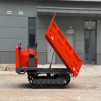 Dumper amphibie sur chenilles de 4 tonnes, motorisé, avec système hydraulique complet, benne basculante, pour mines et terrains boueux, garantie 1 an UCM