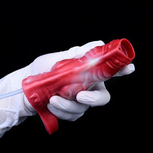 NNSX動物ペニススリーブ赤い色男性人工棒射精ペニススリーブ男性のための柔軟な大人のおもちゃ - Product Image 2