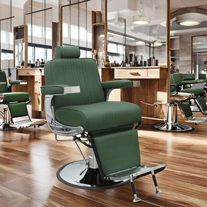 Özelleştirilebilir <span class=keywords><strong>Vintage</strong></span> yeşil deri berber koltuğu <span class=keywords><strong>Salon</strong></span> Styling güzellik dükkanı berber dükkanı hidrolik asansör sandalye - Product Image 1