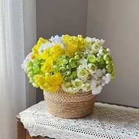 Buket Bunga Ranunculus Sutra Mini Buatan 6 Tangkai untuk Dekorasi Pernikahan, Rumah, dan Perlengkapan Fotografi