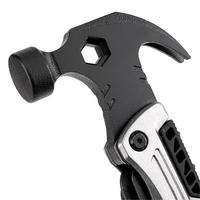 Outil multifonction pliable en acier inoxydable avec marteau à griffes, scie, couteau, clé à molette et tournevis pour le camping, les travaux de bricolage en extérieur et la réparation à domicile