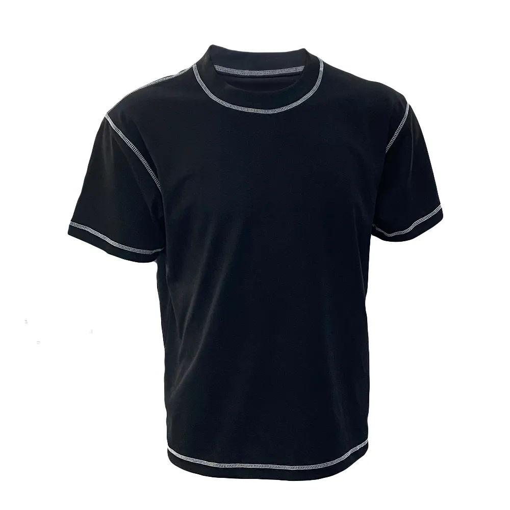 Sérigraphie personnalisée en soie pour hommes 100% coton T-shirt à col rond Coupe ample Point contrasté inversé T-shirts surdimensionnés T-shirt décontracté