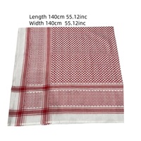 Écharpe Keffiyeh Shemagh à carreaux rouges et blancs, foulard tactique Arafat avec pompon, couvre-chef arabe du Moyen-Orient pour hommes – Grande Vente