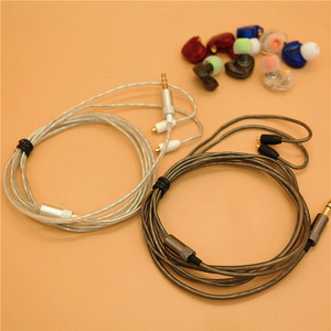 DIY สายหูฟังแบบเสียบได้สำหรับชูร์ SE215 315 535 846 UE900 ระดับไฮเอนด์ป้องกันสัญญาณรบกวนสายสัญญาณเสียงทองแดงเงินเงิน - Product Image 1